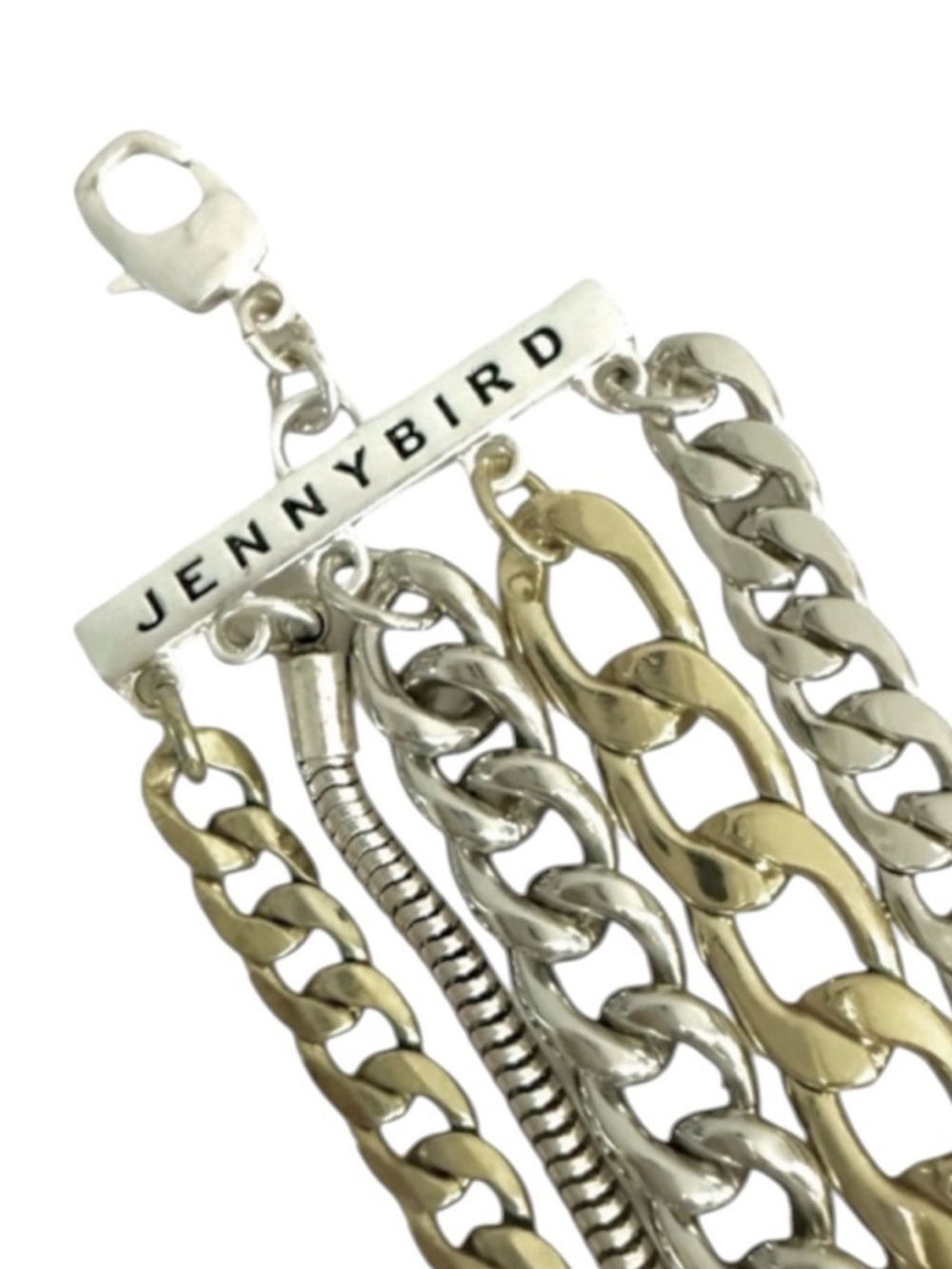 Jenny Bird Mixed Metals Cuff Bracelet Five Chain Styles Gold Silver